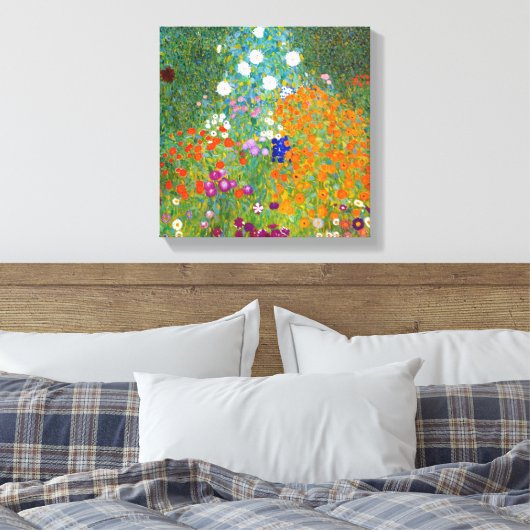Vloertuinen van Gustav Klimt Canvas Print (Insitu (Slaapkamer))
