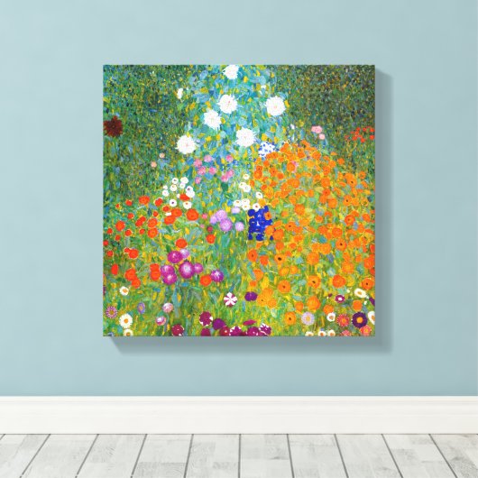 Vloertuinen van Gustav Klimt Canvas Print (Insitu (Houten vloer))