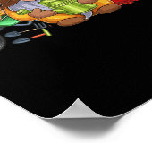 Vloertuingnoom met bijen en bloemen tuinman poster (Hoek)