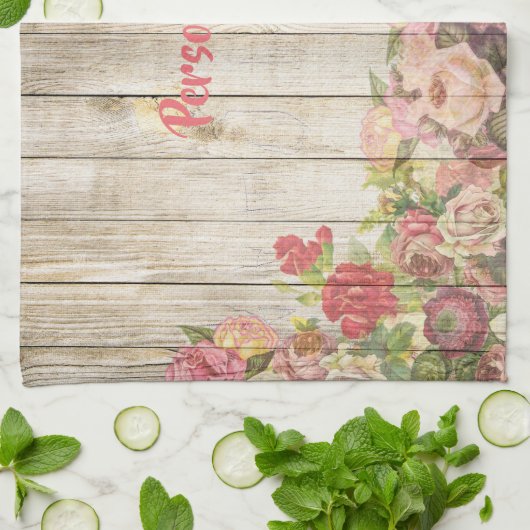 Vloertuinhouten hek stijlvol personaliseren theedoek (Gevouwen)