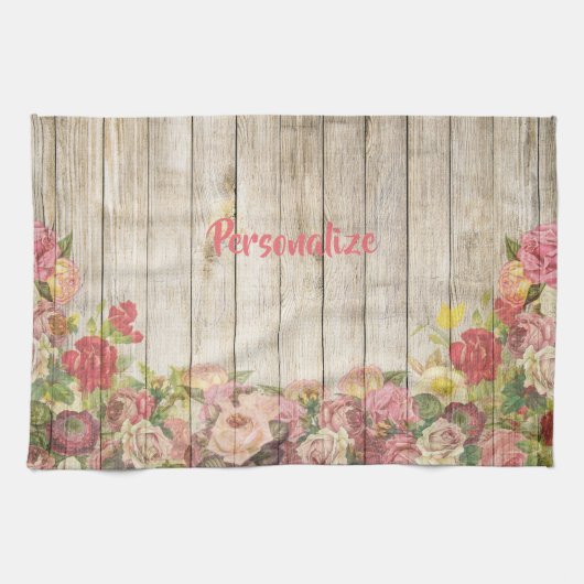 Vloertuinhouten hek stijlvol personaliseren theedoek (Horizontaal)