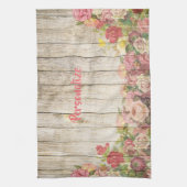 Vloertuinhouten hek stijlvol personaliseren theedoek (Verticaal)