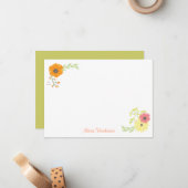 Vloertuinkaarten voor bloemkool notitiekaartje (Voorkant / Achterkant in situ)