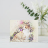 VloertuinKat | ABSTRACT | WATERVERF Briefkaart (Staand voorkant)