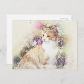 VloertuinKat | ABSTRACT | WATERVERF Briefkaart (Voorkant / Achterkant)