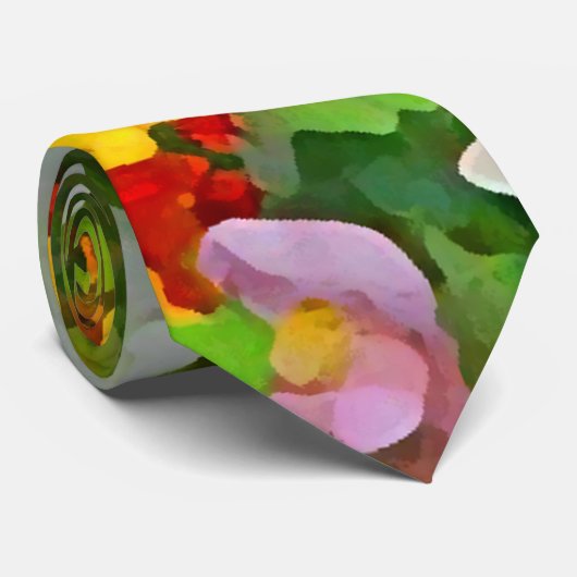 Vloertuinkleuren Abstract Stropdas (Opgerold)