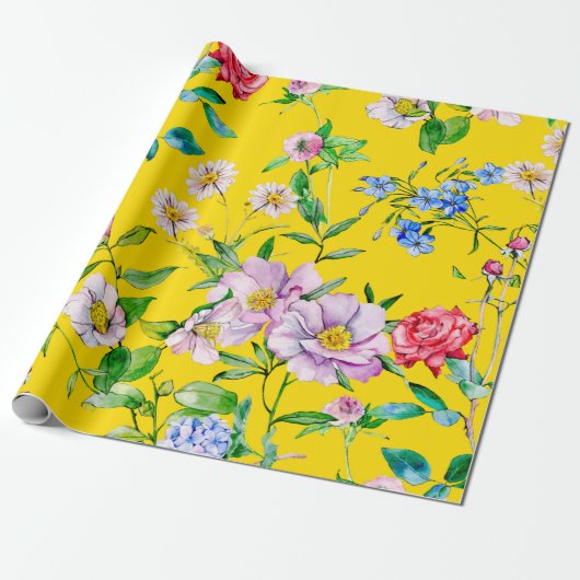 Vloertuinschilfering waterverf cadeaupapier (Uitgerold)