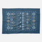 Vloertuintea-handdoek, donkerblauwe en lichte blau theedoek (Horizontaal)