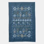 Vloertuintea-handdoek, donkerblauwe en lichte blau theedoek (Verticaal)