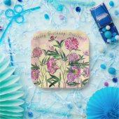 Vloertuinvolken Happy Birthday gepersonaliseerd Papieren Bordje (Feest)