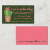 Vloertuinwinkel met Plant groene cactus Visitekaartje (Voorkant / Achterkant)