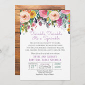 Vloeruitnodiging voor baby shower kaart (Voorkant / Achterkant)