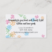 Vloervaas, hakgarens van haakwerk visitekaartje (Achterkant)