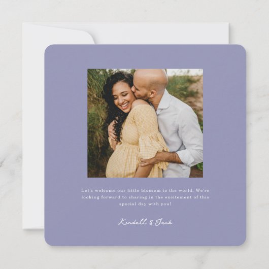 Vloerveld Baby shower Kaart (Achterkant)