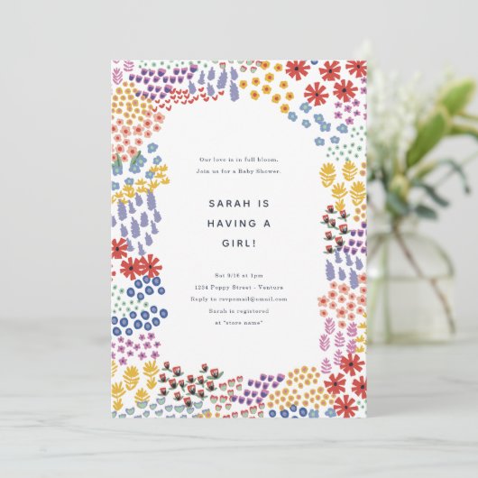 Vloerveld Baby shower Kaart (Staand voorkant)