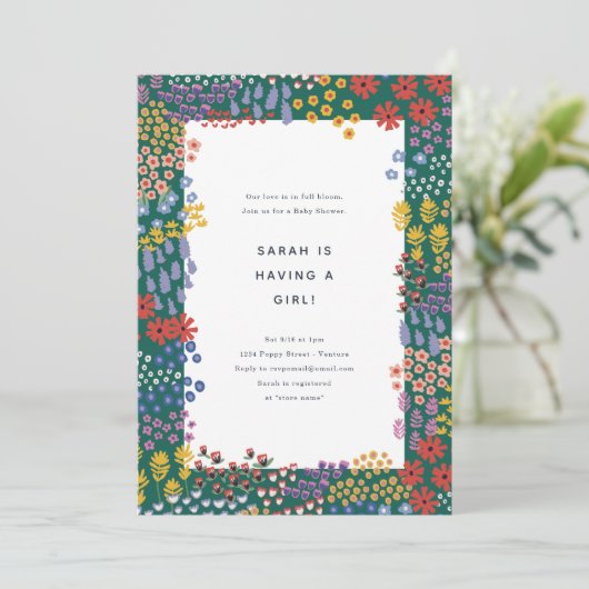 Vloerveld Baby shower Kaart (Staand voorkant)