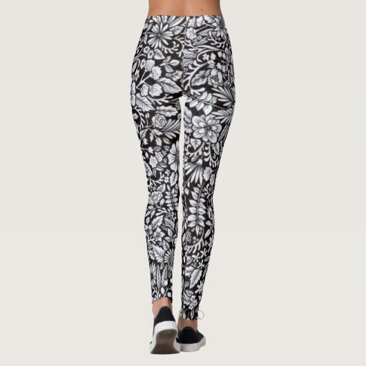 Vloerveld zwarte en witte Leggings (Achterkant)