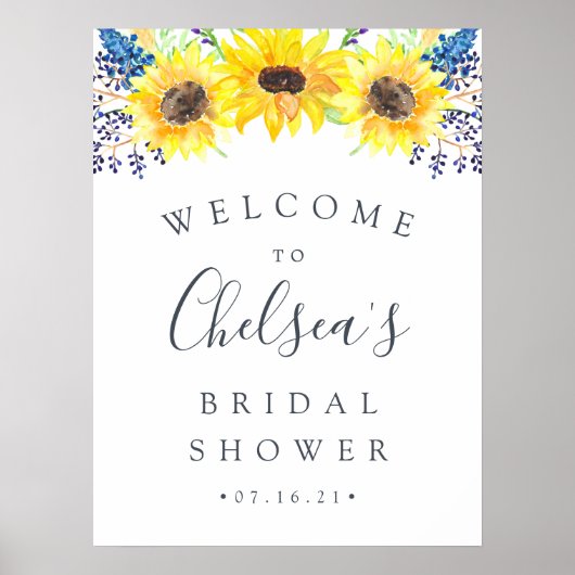 Vloervelden | Onthaal zonnebloem Vrijgezellenfeest Poster (Voorkant)