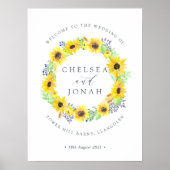 Vloervelden | Onthaal Zonnebloem Wreath Weddenscha Poster (Voorkant)