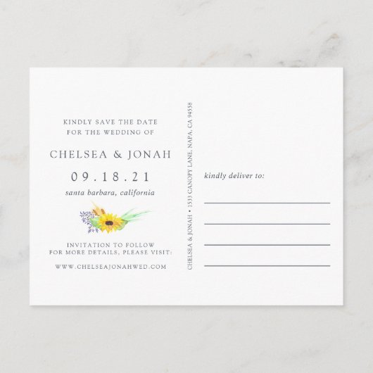 Vloervelden | Zonnebloem sparen het Briefkaart van (Achterkant)