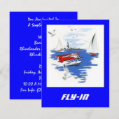 Vloervliegtuig van de zee vliegt in het kader van  kaart (Voorkant / Achterkant)