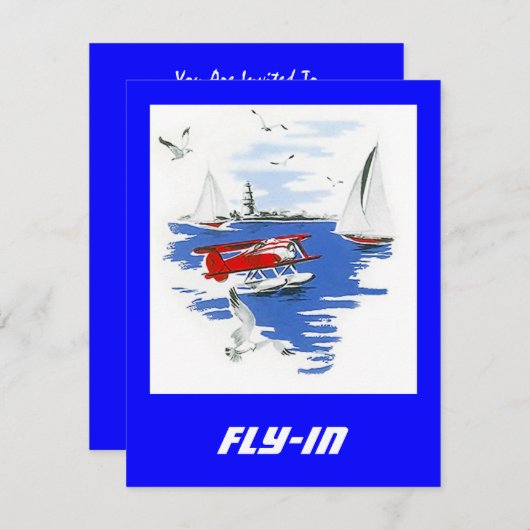 Vloervliegtuig van de zee vliegt in het kader van kaart (Voorkant / Achterkant)