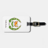 Vloervosnaam en -monogram bagagelabel (Voorkant horizontaal)