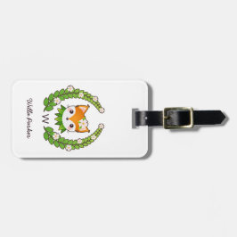 Vloervosnaam en -monogram bagagelabel