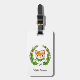 Vloervosnaam en -monogram bagagelabel