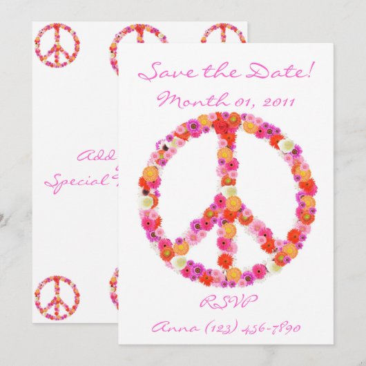 Vloervredesgebarenteerde uitnodigingen (Voorkant / Achterkant)