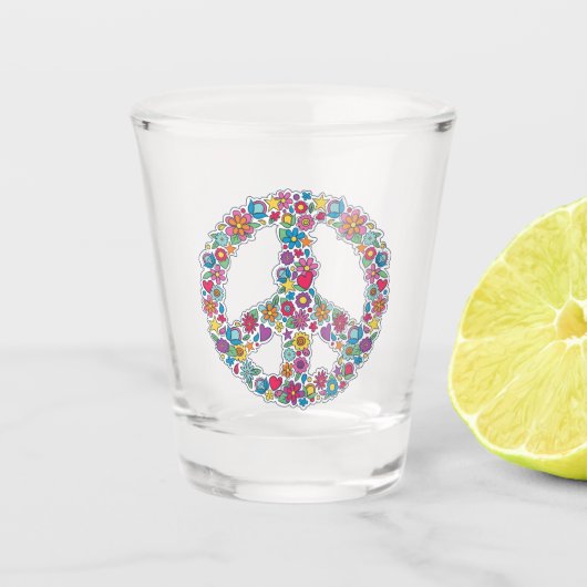Vloervredesteken Shot Glas (Voorkant)