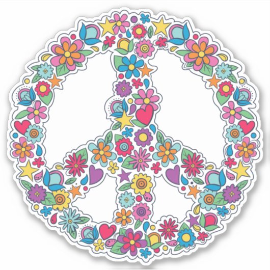 Vloervredesteken Sticker (Voorkant)