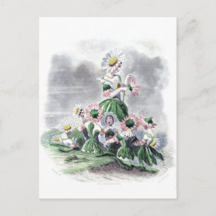 Vloervrouwen Daisy Animated Flowers Grandville Briefkaart