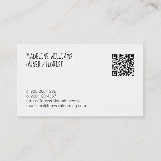 Vloerwinkel Florist QR-code Visitekaartje (Achterkant)