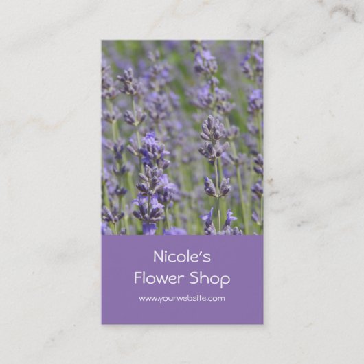 Vloerwinkel - Lavender-velden Visitekaartje (Voorkant)
