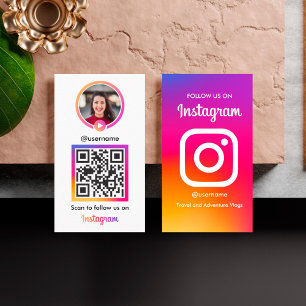 Vlogger van Instagram Influencer Foto met QR-code Visitekaartje