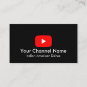 Vloggerkanaal van YouTube met QR-code zwart Visitekaartje (Voorkant)