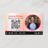Vloggerkanaal van YouTube met QR-codenummer roze Visitekaartje (Achterkant)