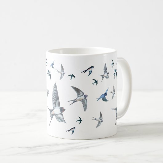 Vlok van zwaluwen koffiemok (Voorkant rechts)