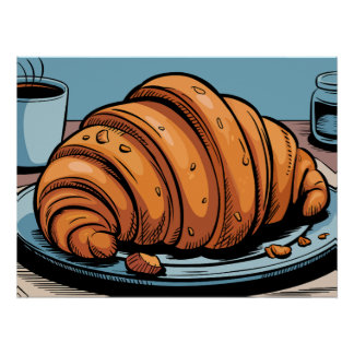 Vlokkerige ochtendcroissant traktatie perfect poster
