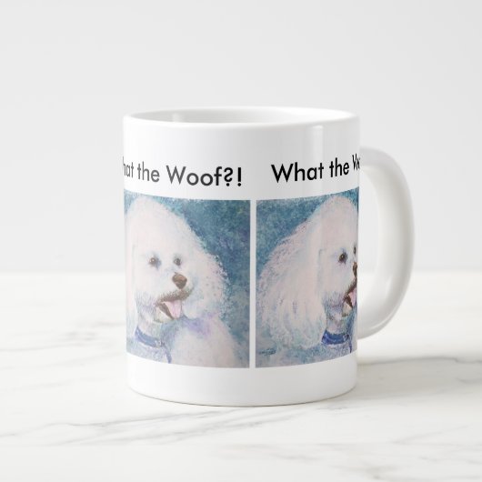 VLOKKIGE WITTE BICHON FRISE GROTE KOFFIEKOP (Voorkant rechts)