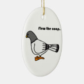Vloog de Coop Funny Grey Pigeon Cartoon Keramisch Ornament (Rechts)