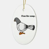 Vloog de Coop Funny Grey Pigeon Cartoon Keramisch Ornament (Links)