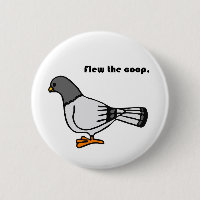 Vloog de Coop Funny Grey Pigeon Cartoon
