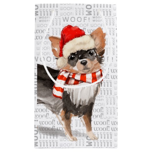 Vlooien Navidog Lang Haar Chihuahua Grappige Kerst Klein Cadeauzakje (Achterkant)