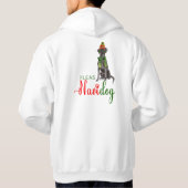 Vlooien Navidog Zwart Lab Grappige Kerstmis Hoodie (Achterkant)