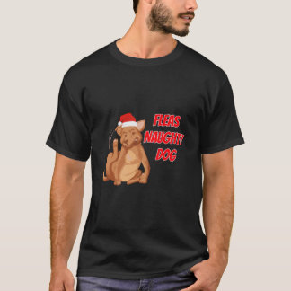 Vlooien Ondeugend Doggy Grappige Kerst Hond T-shirt
