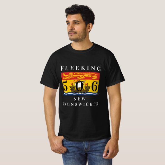 Vloot New Brunswicker New Brunswick, aangepast aan T-shirt (Voorkant volledig)
