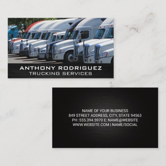 Vloot van Semi Trucks | Vervoer Visitekaartje (Voorkant / Achterkant)