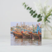 Vloot van vissersboten briefkaart (Staand voorkant)